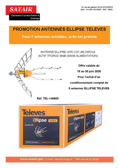 Promotion Antennes ELLIPSE TELEVES - Juin 2020