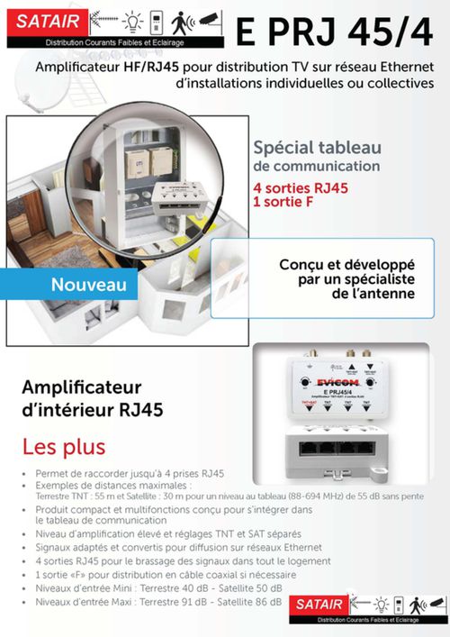 Amplificateur pour distribution TV sur reseau Ethernet