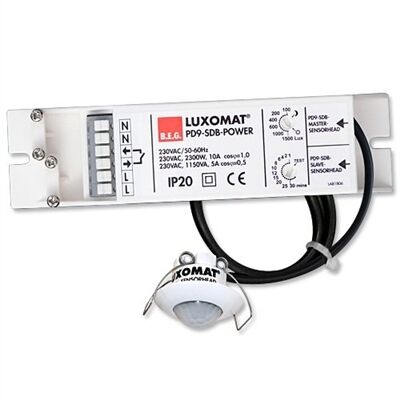 MINI DETECTEUR PRESENCE LOCAUX HUMIDES MAITRE BLANC PD9-M-1C-SDB-IP65-FP - 92912
