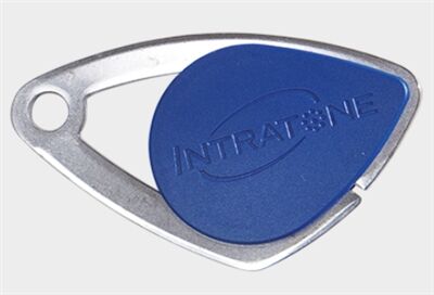 BADGE ELECTRONIQUE MIFARE INOX COULEUR BLEU - 08-0103