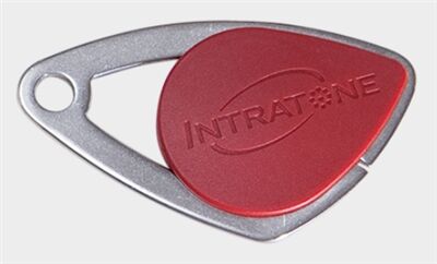 BADGE ELECTRONIQUE MIFARE INOX COULEUR ROUGE - 08-0104