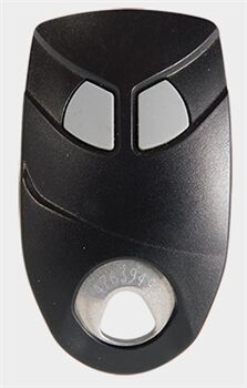 T&Eacute;L&Eacute;COMMANDE HF 2 CANAUX INSERT INOX GRAV&Eacute; NOIRE - 09-0101