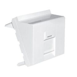 PLASTRON INCLIN&Eacute; POUR EMBASE TYPE "KEYSTONE" 45x45 AVEC VOLET 1 PRISE - PLDFI845