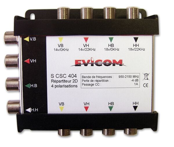 REPARTITEUR 4 VOIES CASCADABLE 2S : -4DB -SCSC404