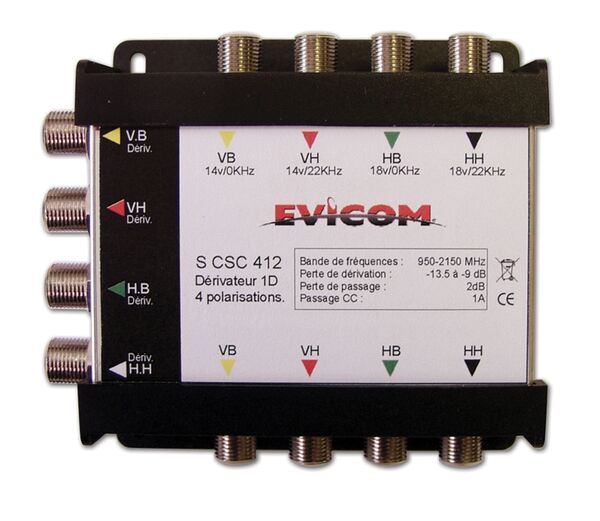 DERIVATEUR 4 SORTIES CASCADABLE 1S : -2DB  1S : -13/15DB - SCSC412