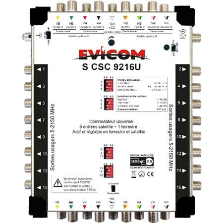 COMMUTATEUR UNIVERSEL CASCADABLE / TERMINAL 9 IN 16 OUT - SCSC9216U