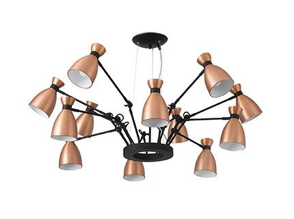 SUSPENSION RETRO 12 X E14 MAX 20W IP20 CUIVRE