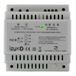 ALIMENTATION 12 - 14V DC / 5.5A 100-240V AC BOITIER RAIL DIN 5 MO - PSDX1205.5