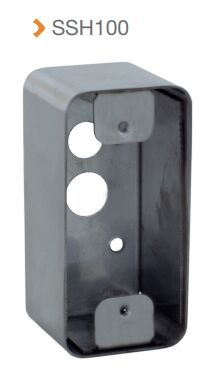 BOITIER SAILLIE ACIER INOXYDABLE 42 x 87 x 38/42 MM POUR PLAQUE SSP101 - SSH100