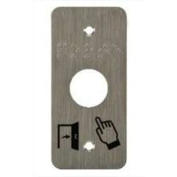 PLAQUE ACIER INOXYDABLE 39,5 x 84,5MM PERCAGE:9 MM BRAILLE PORTE + PICTO SSP101