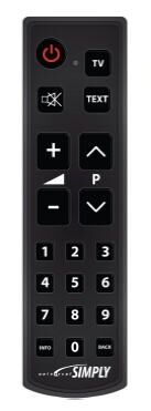 TELECOMMANDE SIMPLIFIEE GROSSES TOUCHES POUR 1 TV - &agrave; codes - SIMPLY
