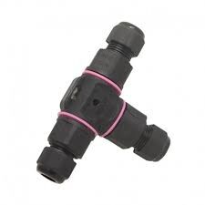 CONNECTEUR ETANCHE RAPIDE FORME T 250V 16A NOIR 3 FILS IP68 - 7211