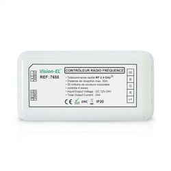 CONTROLEUR RADIO FREQUENCE 4 ZONES RGB + BLANC DC 12-24V - 7655