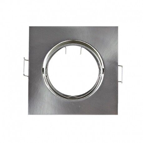 SUPPORT DE SPOT ORIENTABLE CARRE ARGENT ALUMINIUM 84x84 - 7707