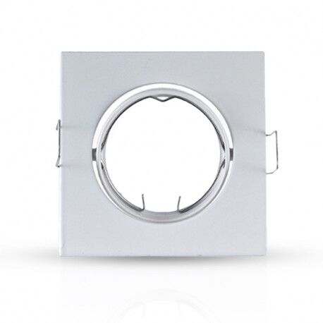SUPPORT DE SPOT ORIENTABLE CARRE BLANC ALUMINIUM 84x84 - 7708