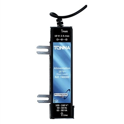 ALIMENTATION 18V 2A POUR AMPLI TONNA RHAPSODIE - FICHE JACK 2,5 - 740000
