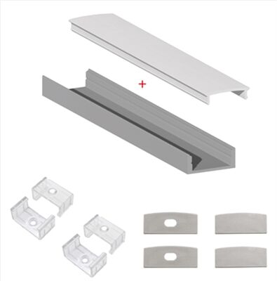 KIT PROFIL&Eacute; ALU 2M SAILLIE POUR RUBANS LED <18MM HAUTEUR 8,5MM - 890031