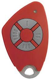 TELECOMMANDE 4 CANAUX BI-TECHNOLOGIE MIFARE INSERT ALU GRAV&Eacute; ROUGE - 09-0117