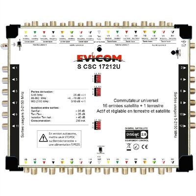 COMMUTATEUR UNIVERSEL CASCADABLE /TERMINAL17 IN 12 OUT - SCSC17212U