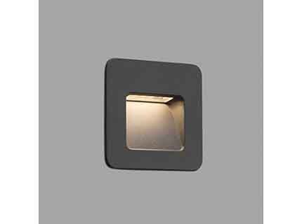 APPLIQUE LED NASE-1 ENCASTRE 3W 3000K 100LM IP44 CLASSE II ALU GRIS FONCE- 70398