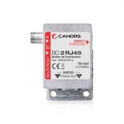 BOITIER DE DISTRIBUTION TNT+SAT SUR 2 SORTIES RJ45 PASSIF BD2RJ45 - 0980503R13