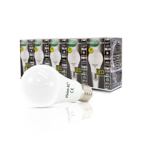 AMPOULE LED E27 8,5W BULB 4000K 820LM 360� - PACK DE 5 AMPOULES - MII739340