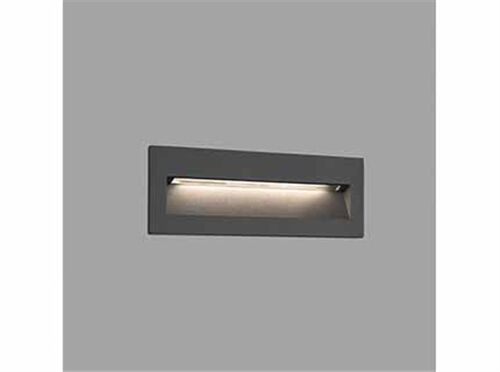 APPLIQUE LED ENCASTRE NAT 8W 3000K 330LM IP65 CLASSE I GRIS FONCE - 70638