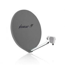 ANTENNE SATELLITE 65CM FIBRE BRAS TRI GRIS - FIXATION METAL 1 BRIDE - 0140796