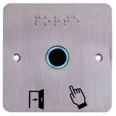 BOUTON DE SORTIE IR 19 mm 12/24V DC Bleu/Vert Temporis&eacute;+Buz+ SSP201- IRS19BP201