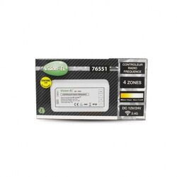 CONTROLEUR RADIO FREQUENCE 4 ZONES POUR BANDEAUX LED BLANC CCT 12-24V - 76551