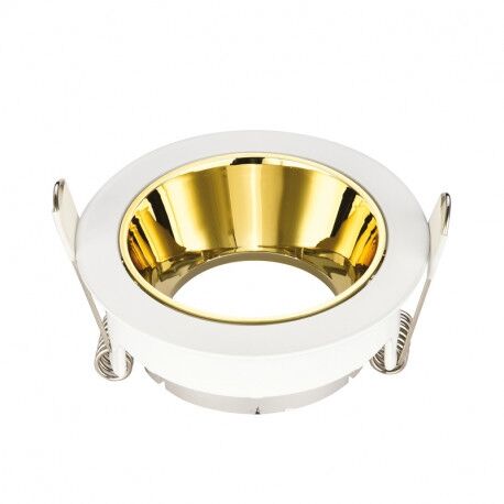 SUPPORT DE SPOT ORIENTABLE ROND �80 BASSE LUMINANCE BLANC / DOR&Eacute; IP20 - 7729