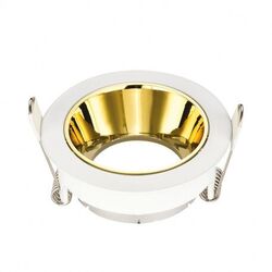 SUPPORT DE SPOT ORIENTABLE ROND �80 BASSE LUMINANCE BLANC / DOR&Eacute; IP20 - 7729