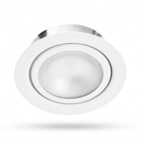 SUPPORT DE SPOT FIXE ROND BLANC ALUMINIUM POUR AMPOULE G4 IP20 �72 - 7730