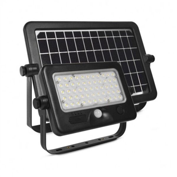 PROJECTEUR LED SOLAIRE AVEC D&Eacute;TECTEUR 10W 4000K IP44 + CHARGEUR USB - 80802