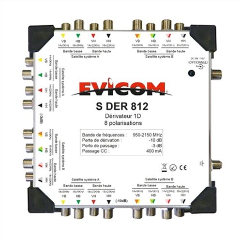 REPARTITEUR ASYMETRIQUE 8 entr&eacute;es/ 2 X 8 sorties - SDER812