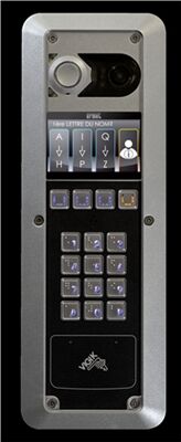 PLATINE A DEF 2VOICE ZAMAK GD AFFICHEUR + CLAVIER + VIGIK PLAT GRIS - D83/ZGLP