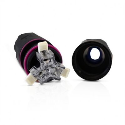 CONNECTEUR &Eacute;TANCHE AUTOMATIQUE IP68 250V 16A NOIR 3 FILS ENFICHABLE M/F - 7213