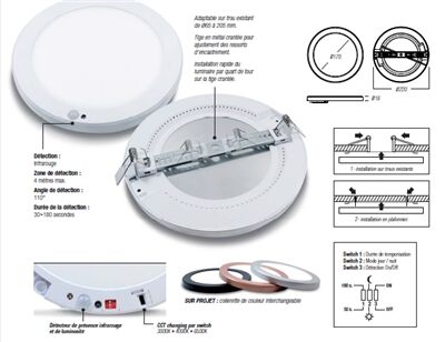DOWNLIGHT LED SAILLIE FULLSMART DET IR 18W CCT 1400/1620Lm 503898 - CLSCRP18NS