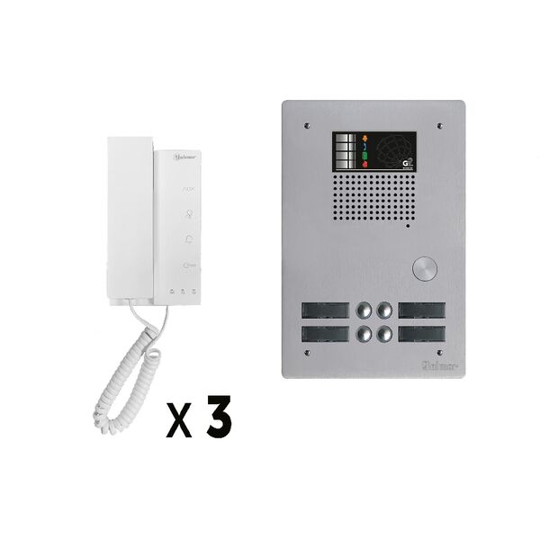 KIT AUDIO BUS 2 FILS PLATINE 3BP ALU 5 MM HR - GKAG2P/203