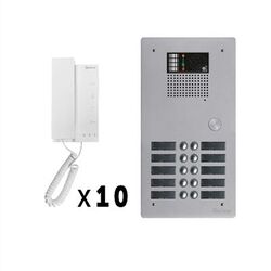 KIT AUDIO BUS 2 FILS PLATINE 10 BP ALU 5 MM HR - GKAG2P/210