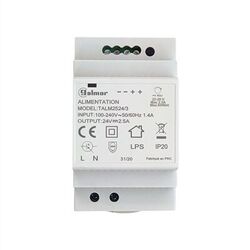 ALIMENTATION MODULAIRE 24VCC 2,5A BOITIER RAIL DIN 3 MODULES IP20 - TALM2524/3