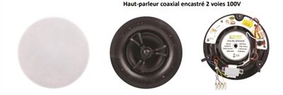 HAUT-PARLEUR DE PLAFOND ENC 5" 2 VOIES GRILLE MAGN&Eacute;TIQUE 100V / 8? - ACBCT5M