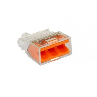 BOITE 100 CONNECTEURS RAPIDES TRANSPARENTS / ORANGE 3 ENTR&Eacute;ES - 70053