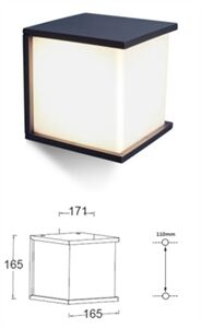 APPLIQUE E27 BOX CUBE MAX 20W 165X165 ANTHRACITE 518460118 - 1846E27A