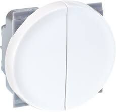 DOUBLE BOUTON POUSSOIR A FERMETURE 10A (2 CONTACT NO) BLANC COM&Egrave;TE - 61111