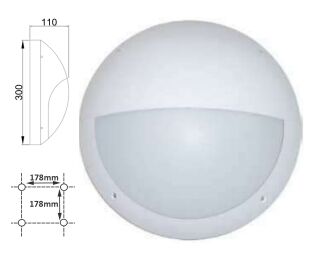 HUBLOT LED ROUND VISI&Egrave;RE 20W 4000 K DETECTEUR HF IP54 IK10 BLANC - 8050LEDDETB4