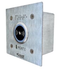 BOUTON INFRAROUGE LUMINEUX MONT&Eacute; SUR FACADE INOX 100x100mm - BP/508IRL