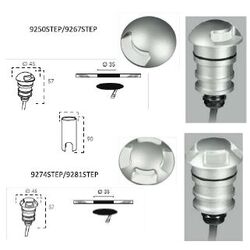 ENCASTR&Eacute; SOL 4 FAISCEAUX STEP 24V 3W 3000K 180LM 104� ALU IP67 IK10 - 9274STEP