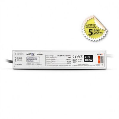 ALIMENTATION LED 24V 100W DC IP67 CLASSE I - 100472