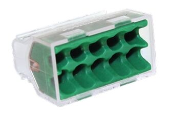 SACHET 100 CONNECTEURS RAPIDES TRANSPARENTS / VERT 10 ENTR&Eacute;ES - 70069